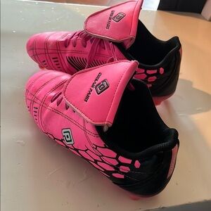 Kids Soccer Cleats - Pink and Black
